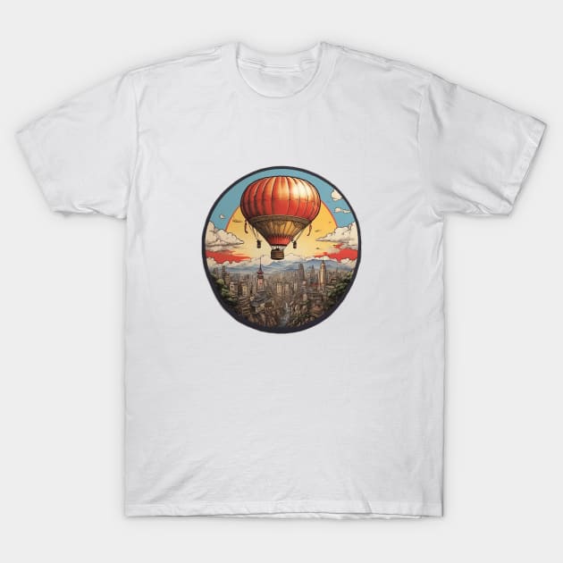 Air Balloon Sky Vintage Retro Established Wings T-Shirt by Flowering Away